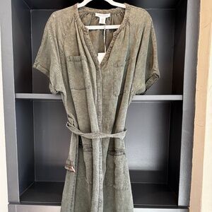 Lucky Brand olive denim wrap dress XL